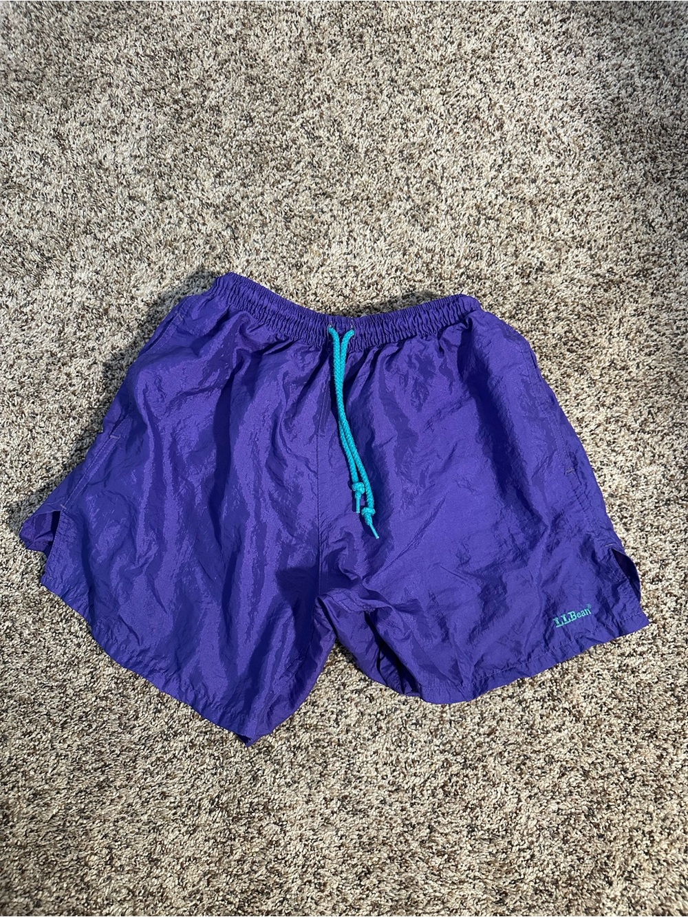 Vintage L.L. Bean Men's Purple Quick-Dry Athletic Shorts